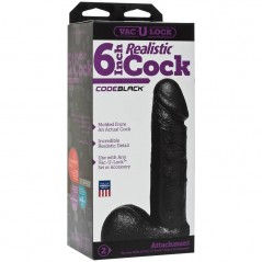 Vac-U-Lock CodeBlack 6 inch Realistic Cock