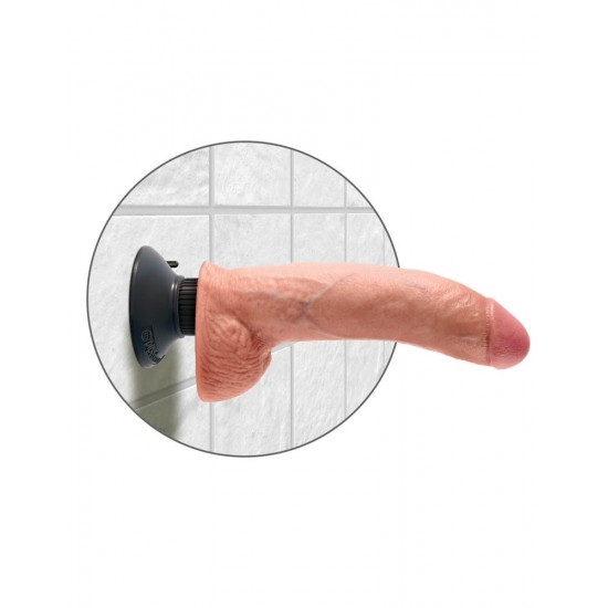 King Cock 9 inch Vibrating Cock With Balls  Flesh