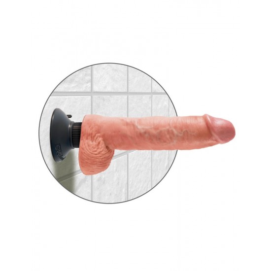 King Cock 10 inch Vibrating Cock With Balls  Flesh