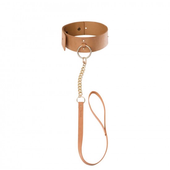 Maze Wide Choker With Leash Brown