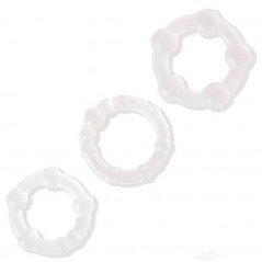 Beaded Cockring Set. Clear
