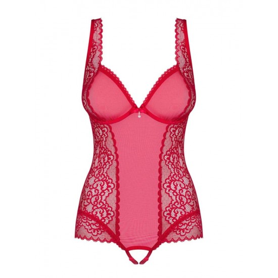 Rougebelle crotchless teddy red  S/M
