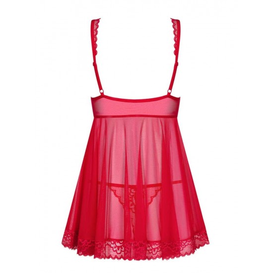 Rougebelle babydoll & thong red  S/M
