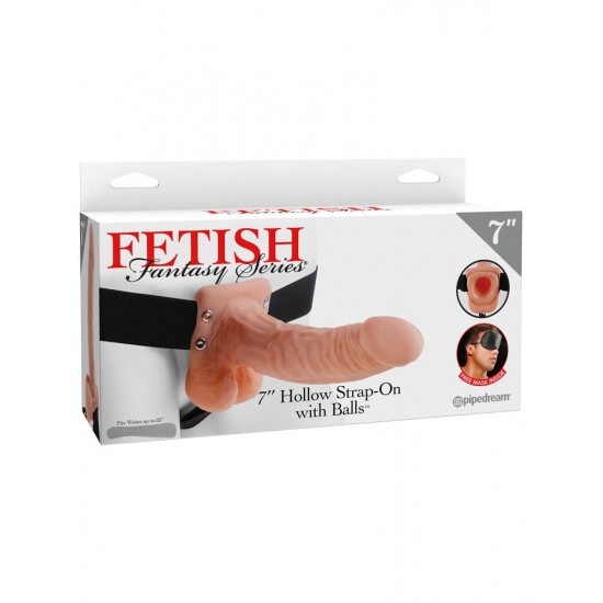 Fetish Fantasy Series Hollow Strap-on with balls flesh