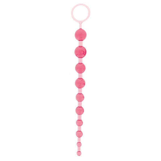 Oriental Jelly Butt Beads 10.5 inch Pink