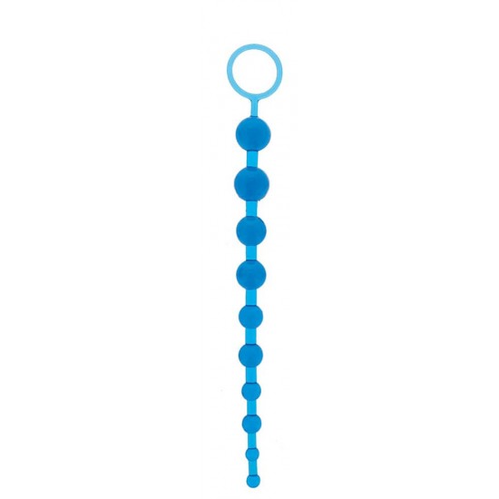 Oriental Jelly Butt Beads 10.5 inch Blue